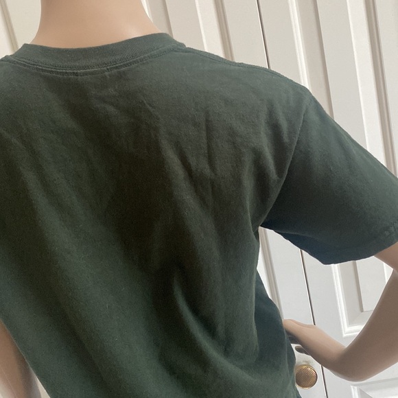 Gildan Womens M Tee Shirt. Hunter green with sunset and tree. Super cute - Picture 6 of 12